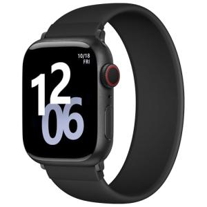 Zedoli Sport Solo Loop Band Compatible with Apple Watch Bands 40mm 42mm 41mm 38mm Women, Stretchy Soft Silicone Elastic Waterproof Replacement Strap for iWatch Series 11 10 9 8 7 6 5 4 3 2 1 SE, Black