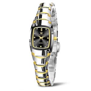 OLEVS Women’s Watches, Watches for Women Analog Quartz Womens Dress Watch Silver Gold Luxury Waterproof Ladies Watch Square Face Tungsten Steel Band Reloj para Mujer