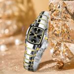 OLEVS Women’s Watches, Watches for Women Analog Quartz Womens Dress Watch Silver Gold Luxury Waterproof Ladies Watch Square Face Tungsten Steel Band Reloj para Mujer