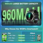 Military Smart Watch for Men, 100 Days Battery/Led Flashlight/Compass/2 Straps/IP68 Waterproof Smart Watches for Men, Tactical Smart Watch Outdoor, Answer/Make Calls Fitness Tracker for iPhone/Android