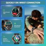 Military Smart Watch for Men, 100 Days Battery/Led Flashlight/Compass/2 Straps/IP68 Waterproof Smart Watches for Men, Tactical Smart Watch Outdoor, Answer/Make Calls Fitness Tracker for iPhone/Android