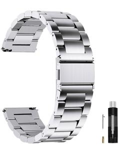 Fullmosa Silver Stainless Steel Watch Band 20mm
