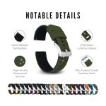 Barton Elite Silicone Watch Band (22mm) | Quick Release Premium Silicone Strap with Stainless Steel Buckle | Compatible with Classic & Smart Watches | Comfortable, Durable, Stylish, Waterproof - Army Green & Black