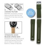 Barton Elite Silicone Watch Band (22mm) | Quick Release Premium Silicone Strap with Stainless Steel Buckle | Compatible with Classic & Smart Watches | Comfortable, Durable, Stylish, Waterproof - Army Green & Black