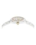 Versace DV One Collection Luxury Womens Watch Timepieces with a White Bracelet and Dial Featuring a White Ceramic Case