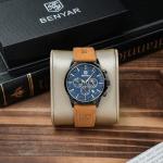BY BENYAR Watches for Men Chronograph Waterproof Men's Wrist Watches Business Work Casual Sport Fashion Brown Leather Mens Dress Watch Unique Elegant Gifts for Men