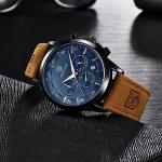 BY BENYAR Watches for Men Chronograph Waterproof Men's Wrist Watches Business Work Casual Sport Fashion Brown Leather Mens Dress Watch Unique Elegant Gifts for Men