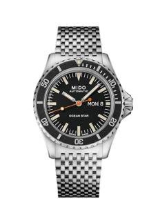 MIDO Ocean Star Tribute - Swiss Automatic Watch for Men - Black Dial - 40.5mm Stainless Steel Case - Stainless Steel Bracelet - M0268301105100