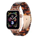 HOPO Compatible With Apple Watch Band 38mm 40mm 42mm 44mm Thin Light Resin Strap Bracelet With Stainless Steel Buckle Replacement For iWatch Series Ultra 9 8 7 6 5 4 3 2 1 SE(Tortoiseshell/Rose