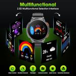 Haulvean Military Smart Watches for Men, 1.85" HD Large Screen Smart Watch, Flashlight/730mAh/110+ Sports Modes Fitness Tracker Watch, Waterproof Mens Smart Watch for Android Phones iPhone Compatible