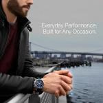 Stuhrling Original Mens Watches Chronograph Analog Blue Dial with Date - Tachymeter 24-Hour Subdial Mens Blue Leather Strap - Watches for Men Rialto Collection