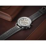 Citizen Men's Eco-Drive Sport Casual Chronograph Watch, Gray Leather Strap, Silver-Tone Dial, Chronograph, Date (Model: CA4500-24H)