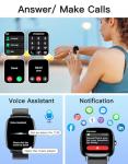 Smart Watches for Men Women with GPS Built-in, Answer/Make Calls, 1.95" Smartwatch for iPhone/Android Phones, Fitness Watch with Heart Rate/Sleep Monitor 100+ Sports Modes IP68 Waterproof (Black)