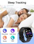Smart Watches for Men Women with GPS Built-in, Answer/Make Calls, 1.95" Smartwatch for iPhone/Android Phones, Fitness Watch with Heart Rate/Sleep Monitor 100+ Sports Modes IP68 Waterproof (Black)