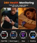 LIGE Military Smart Watches for Men(3 Bands),1000mAh Battery/1.7" HD Large Screen Smartwatch, Flashlight/120+ Sports Modes/Sleep Monitor, 5ATM Waterproof Fitness Tracker Watch for Android iOS,Black