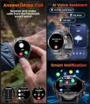 LIGE Military Smart Watches for Men(3 Bands),1000mAh Battery/1.7" HD Large Screen Smartwatch, Flashlight/120+ Sports Modes/Sleep Monitor, 5ATM Waterproof Fitness Tracker Watch for Android iOS,Black