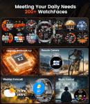 LIGE Military Smart Watches for Men(3 Bands),1000mAh Battery/1.7" HD Large Screen Smartwatch, Flashlight/120+ Sports Modes/Sleep Monitor, 5ATM Waterproof Fitness Tracker Watch for Android iOS,Black