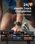 RUXINGX Smart Watches for Men Women, 1.85" Fitness Tracker with Bluetooth Calls, IP68 Waterproof, 120+ Sport Modes, 30-Day Battery, 24/7 Heart Rate & Sleep Monitor for iPhone Android iOS