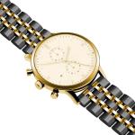 Juntan 7 Beads Quick Release Watch Band, 20mm Stainless Steel Watch Strap for Men Women, Adjustable Business Metal Watch Bracelet with Butterfly Clasp Gold Black