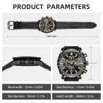 BENYAR Watches for Men Analog Quartz Chronograph Waterproof Luminous Designer Mens Wrist Watches Business Dress Work Sport Casual Watch with Leather Band Elegant Gifts for Men