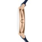 Skagen Women's Signatur Lille Two-Hand Rose Gold Stainless Steel and Blue Leather Band Watch (Model: SKW2838)