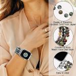 Newlibery Natural Stone Bracelet Beaded-Bands Women Compatible with Apple Watch 38mm 40mm 41mm 42mm (S10/11) Feminine Cute Handmade Stretch Strap for iWatch Series 11/10/9/8/7/6/5/4/3/2/1 SE 3/2/1
