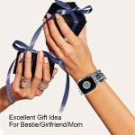 Newlibery Natural Stone Bracelet Beaded-Bands Women Compatible with Apple Watch 38mm 40mm 41mm 42mm (S10/11) Feminine Cute Handmade Stretch Strap for iWatch Series 11/10/9/8/7/6/5/4/3/2/1 SE 3/2/1