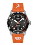 Tissot Womens Seastar Wilson WNBA 316L Stainless Steel Case Automatic Watch, Orange, Leather Strap, (T1208071705100)