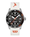 Tissot Womens Seastar Wilson WNBA 316L Stainless Steel Case Automatic Watch, Orange, Leather Strap, (T1208071705100)