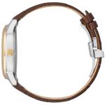 Citizen Men's Eco-Drive Dress Classic Rolan, Brown Leather Strap, Navy Dial, 3 Hand, Day/Date (Model: AW0096-06L)