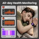 Smart Watch for Men Women (Answer/Make Call), 1.95" Touch Screen Fitness Watch with Heart Rate/Sleep Monitor, IP68 Waterproof Smartwatch for Android iOS, Activity Tracke with 120+ Sports Modes, Black