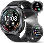 Military Smart Watches for Men(Answer/Make Calls), 1.39" HD Fitness Watch, 24/7 Heart Rate Sleep Monitor, Smart Watch for Men,114+ Sport Modes, IP68 Waterproof Smartwatch for Android iOS, 30Day, Black