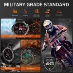 Military Smart Watch for Men with LED Flashlight 1.45” Rugged 3ATM Waterproof Smart Watch with 100+ Sports Modes Fitness Tracker with Heart Rate Sleep Monitor Tactical Smartwatch for iPhone Android