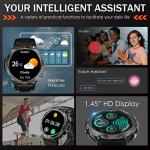 Military Smart Watch for Men with LED Flashlight 1.45” Rugged 3ATM Waterproof Smart Watch with 100+ Sports Modes Fitness Tracker with Heart Rate Sleep Monitor Tactical Smartwatch for iPhone Android