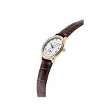 Frederique Constant Ladies Swiss Quartz Classic Slimline Gold-Tone Stainless Steel Watch with Brown Leather Strap, Style: FC-235M1S5