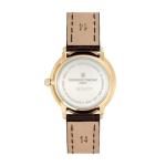 Frederique Constant Ladies Swiss Quartz Classic Slimline Gold-Tone Stainless Steel Watch with Brown Leather Strap, Style: FC-235M1S5