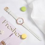 ANNEFIT Watch Bands for Men Women, Top Grain Leather Watch Strap with Quick Release, Band Width 12mm with Rose Gold Buckle (White)