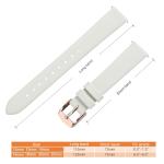 ANNEFIT Watch Bands for Men Women, Top Grain Leather Watch Strap with Quick Release, Band Width 12mm with Rose Gold Buckle (White)