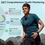 Smart Watch for Men Women, 1.8" Fitness Tracker for Android & iPhone, Answer/Make Calls, Alexa Built-in, Heart Rate/Sleep/SpO2 Monitor Smartwatch, IP68 Waterproof Watches 101+ Sport Modes, 2 Bands