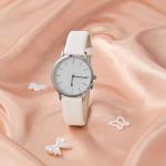 ANNEFIT Watch Bands for Men Women, Top Grain Leather Watch Strap with Quick Release, Band Width 12mm with Rose Gold Buckle (White)