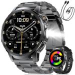 Military Smart Watch for Men Answer/Make Call, 1.85'' HD Rugged Smartwatch with 1000mAh Battery/Flashlight/Heart Rate/110+ Sports Mode, IP68 Waterproof Fitness Tracker Watch for Android iPhone