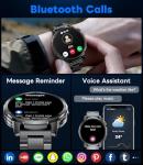 Military Smart Watch for Men Answer/Make Call, 1.85'' HD Rugged Smartwatch with 1000mAh Battery/Flashlight/Heart Rate/110+ Sports Mode, IP68 Waterproof Fitness Tracker Watch for Android iPhone