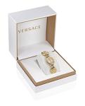 Versace Stud Icon Collection Luxury Womens Watch Timepieces with a Two Tone Bracelet and Case Featuring a Silver Dial
