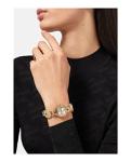 Versace Stud Icon Collection Luxury Womens Watch Timepieces with a Two Tone Bracelet and Case Featuring a Silver Dial