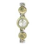 Versace Stud Icon Collection Luxury Womens Watch Timepieces with a Two Tone Bracelet and Case Featuring a Silver Dial