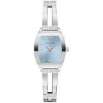 Caravelle by Bulova Ladies Modern Crystal 3 Hand Quartz Stainless Steel Bangle Watch, Expansion Band