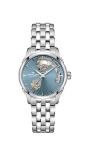 Hamilton Jazzmaster Open Heart Automatic Women's Watch, 36mm Stainless Steel Case, Swiss Made, Blue Dial Analog Wrist Watch, 50m Waterproof, Sapphire Crystal, 3-Hand Movement, Stainless Steel Strap