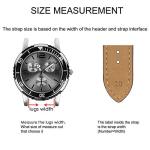 BISONSTRAP Watch Strap 20mm, Vintage Leather Replacement Watch Band, Black