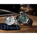 Citizen Men's Eco-Drive Dress Classic Watch, Black Leather Strap, Green Dial, Chronograph (Model: CA4630-02X)