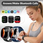 Smart Watch, 2.01" AMOLED Curved Display Fitness Tracker with Answer/Make Calls, Fitness Watch with Fitness and Sleep Trackers, Heart Rate Monitor, Always-On Display, Water Resistant, for Android iOS